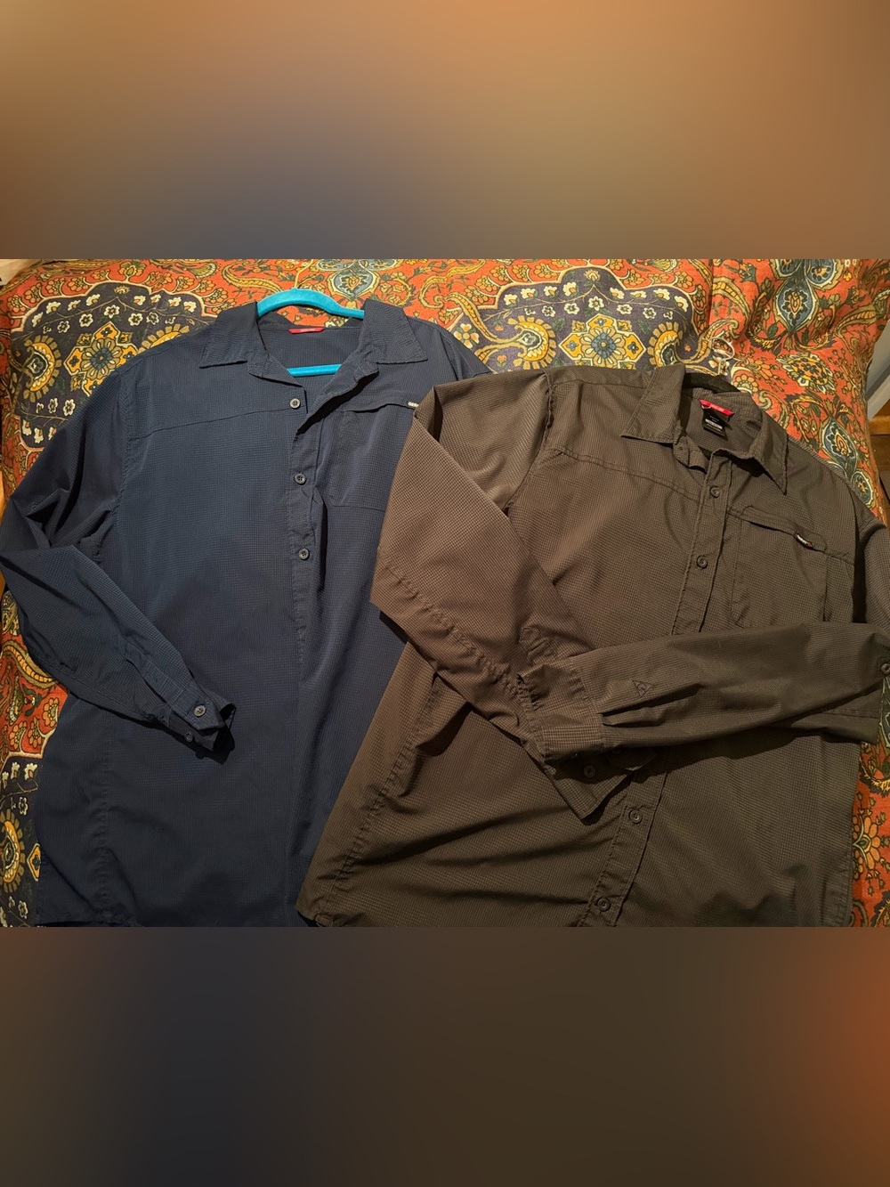 Gerry Woven Men's Casual Button-Down Shirts in Navy and Charcoal ripstop Casual